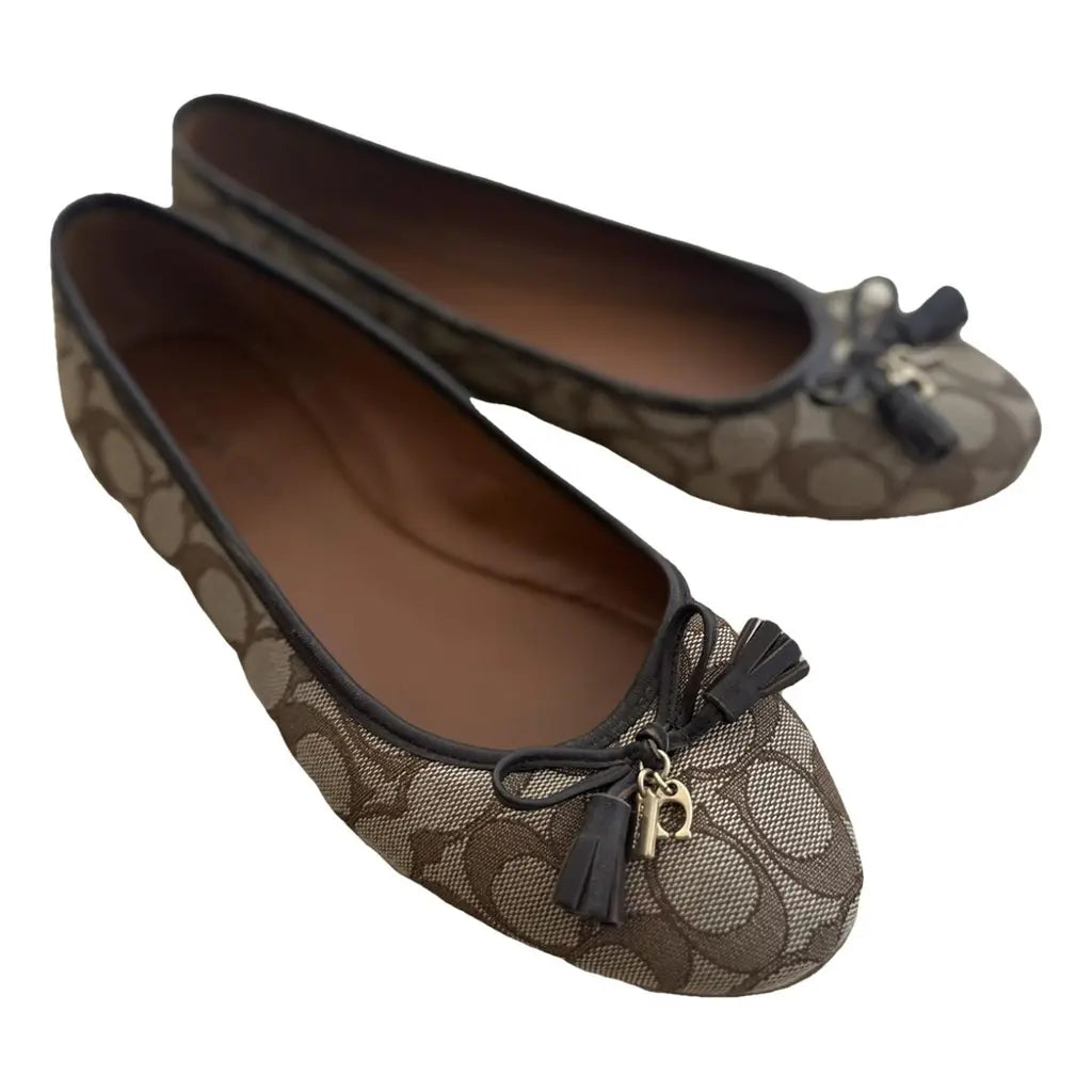 COACH Women's Bennie Signature Jacqueline Ballet Flat Shoes