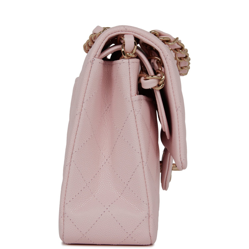 Medium Classic Double Flap Bag Light Pink Caviar Light Gold Hardware