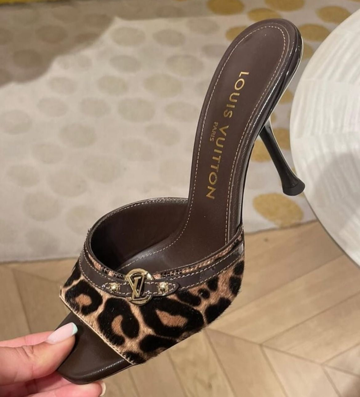 Louis Vuitton Leopard print mules