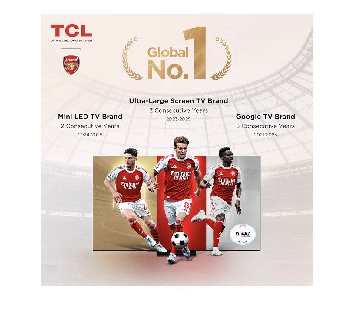 TCL 85P8K-UK 85 Inch QLED Smart TV, 4K HDR Pro, AiPQ Processor, Game Master