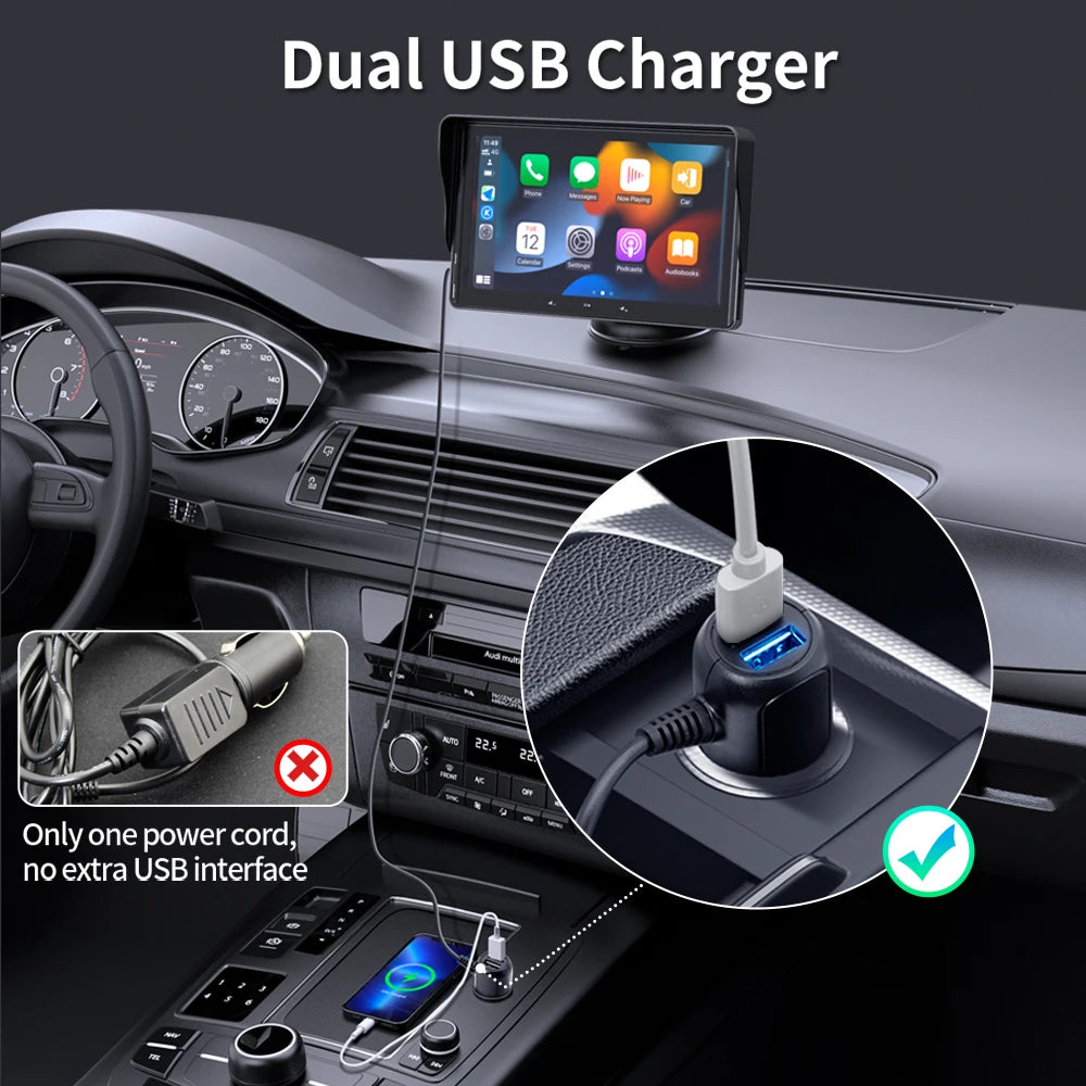7Inch Car Radio Multimedia Video Player Wireless Carplay and Wireless Android Auto Portabl...
