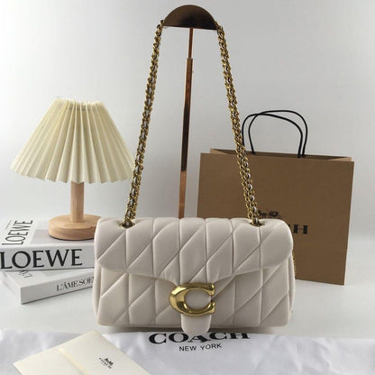C Designer Tabby Shoulder Bag Quilted Leather Gold Hardware