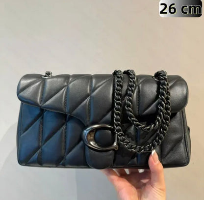 C Designer Tabby Shoulder Bag Quilted Leather Gold Hardware
