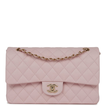 Medium Classic Double Flap Bag Light Pink Caviar Light Gold Hardware