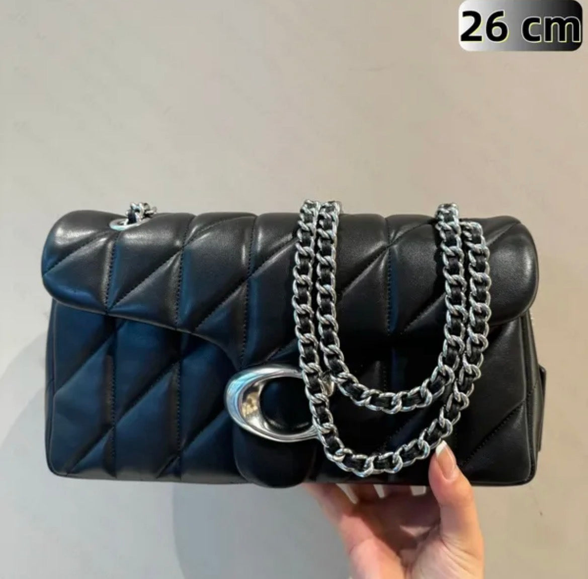 C Designer Tabby Shoulder Bag Quilted Leather Gold Hardware
