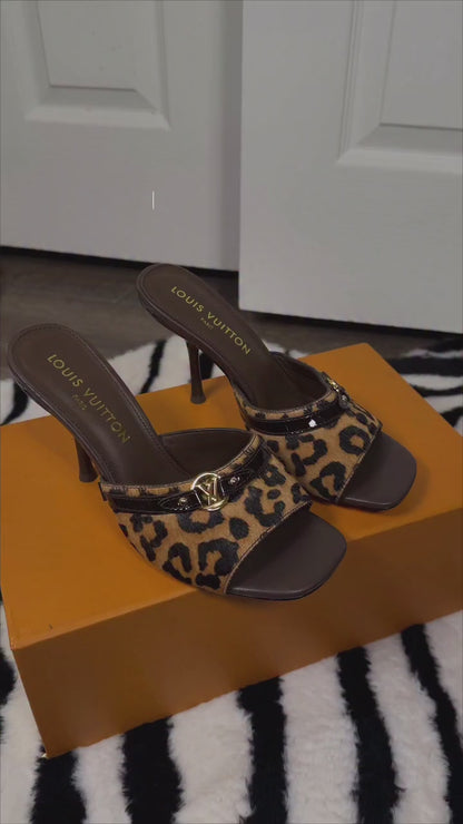 Louis Vuitton Leopard print mules